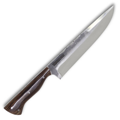 Faca Churrasco Cutelaria Prime 8" em aço inox, cabo em madeira, brutforj polido