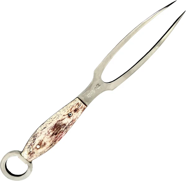 Garfo Trinchante P em Aço Inox, Cabo em Osso Fossilizado