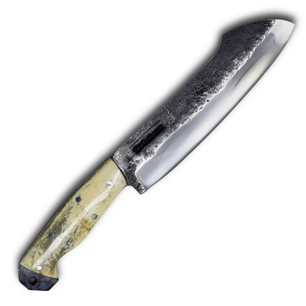 Faca Sampaio 8'' em Aço Inox, Cabo em Osso com Pederneira, BrutPolido