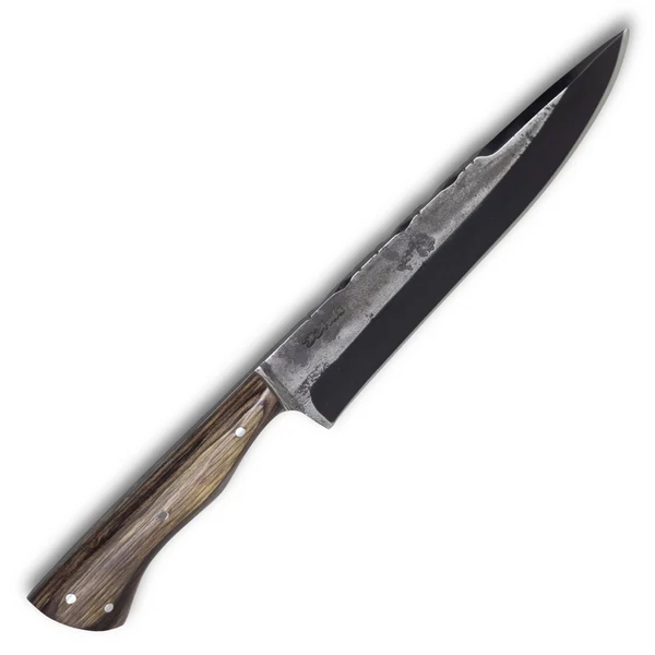 Faca Churrasco Cutelaria Prime 8" em Aço Carbono, Cabo em Madeira, BrutForjFosfatizado