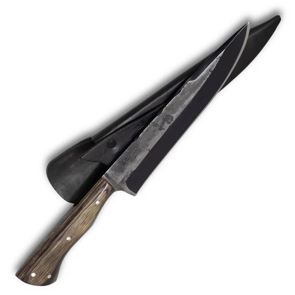 Faca Churrasco Cutelaria Prime 8" em Aço Carbono, Cabo em Madeira, BrutForjFosfatizado