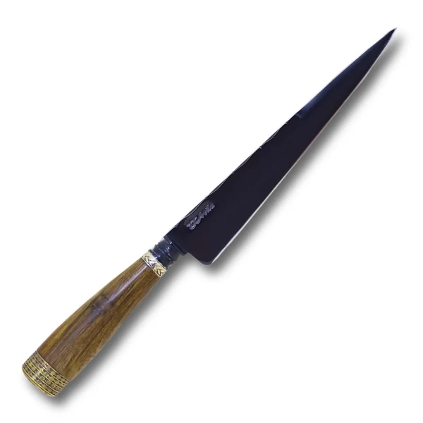Faca Gaúcha Maçom 8'' em aço carbono, cabo em madeira, fosfatizado